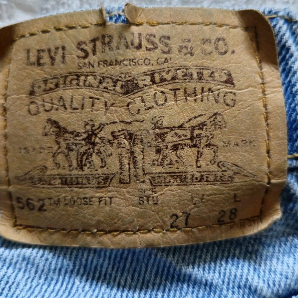 Vintage Levi’s Jeans 562 Loose Fit Student 27 X 28 Actual 24 X 28 Orange Tab USA - Picture 11 of 16